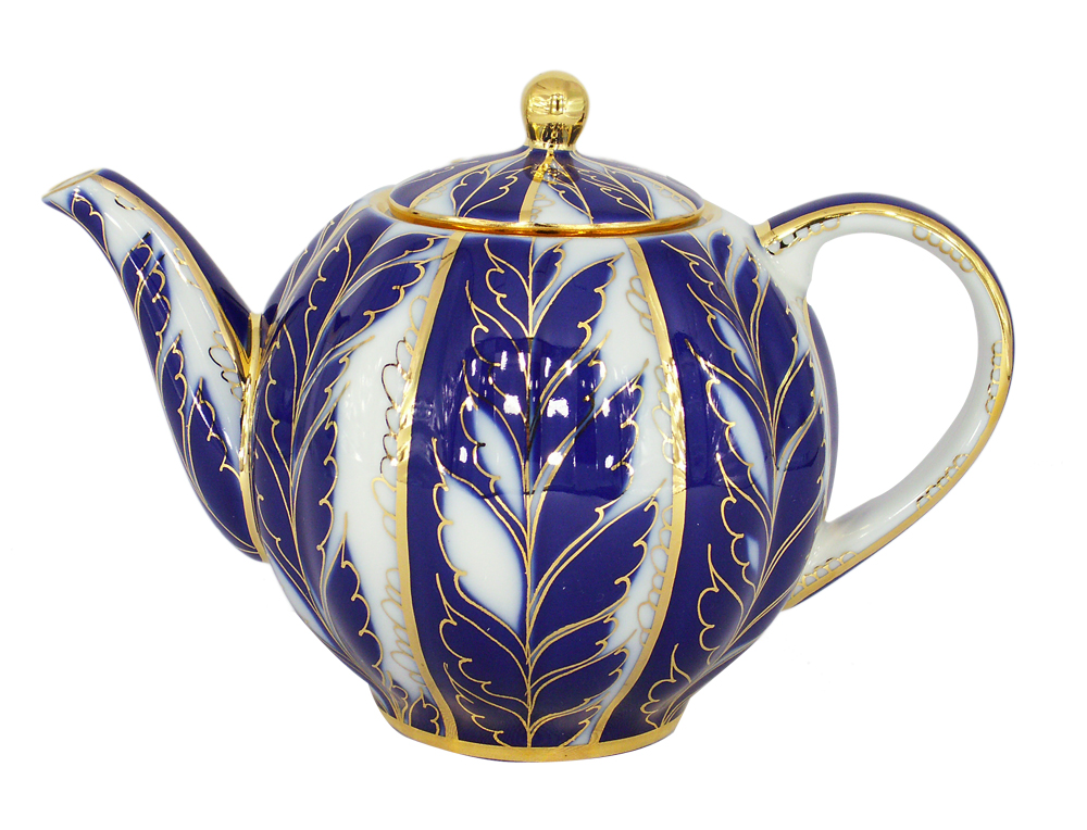 LOMONOSOV PORCELAIN TEA SET TULIP WINTER NIGHT 6/14
