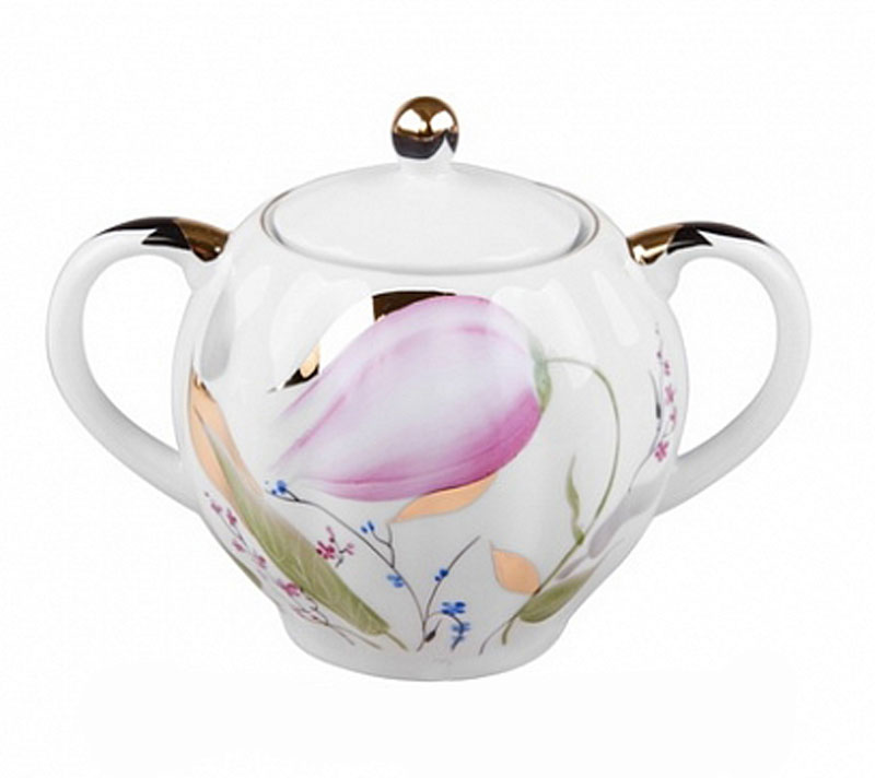 LOMONOSOV PORCELAIN TEA SET TULIP PINK TULIPS 6/20