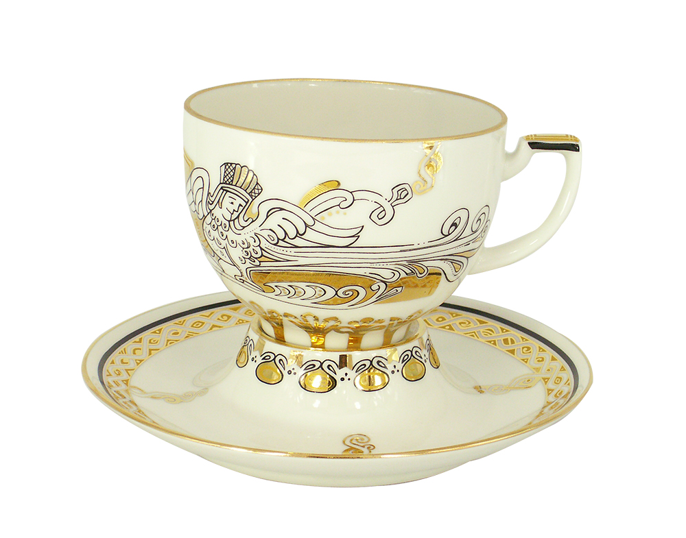 LOMONOSOV PORCELAIN TEA SET ANDANTE RUSSIAN MODERN 6/14