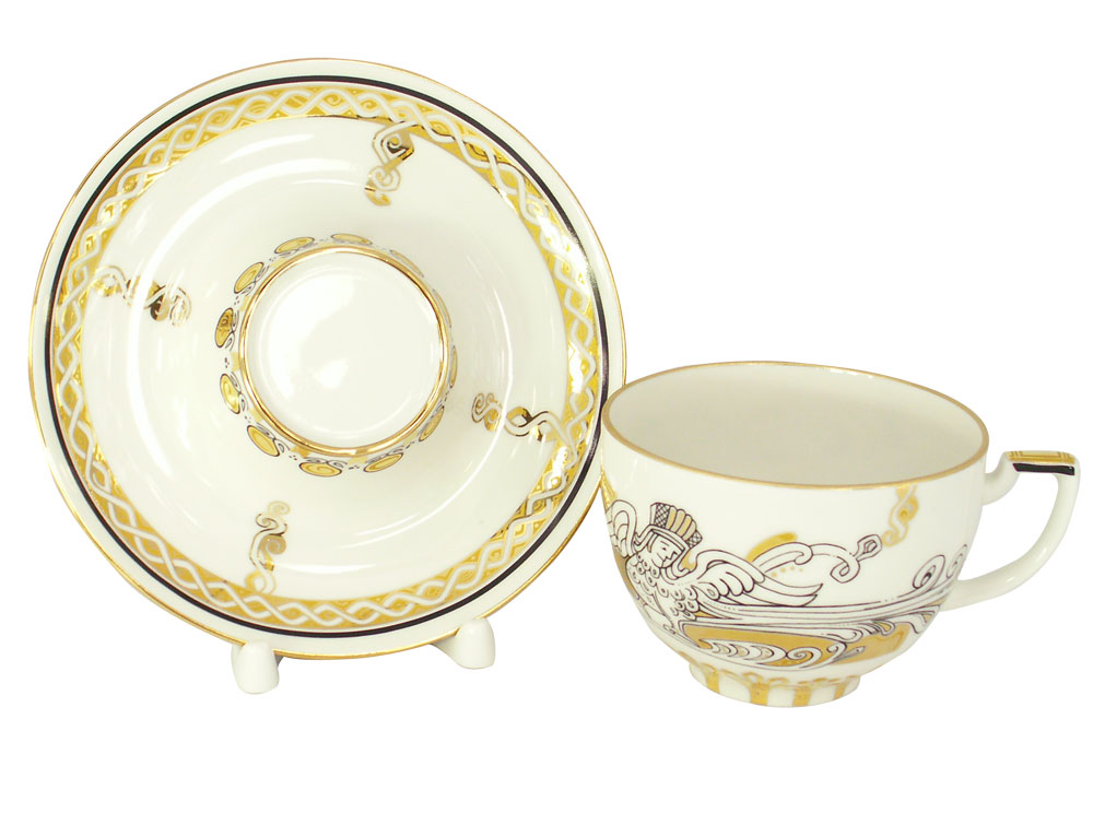 LOMONOSOV PORCELAIN TEA SET ANDANTE RUSSIAN MODERN 6/14