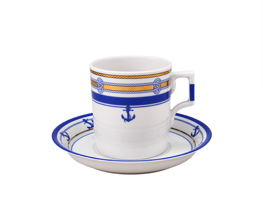 LOMONOSOV PORCELAIN TEA SET WHITE SEA WAVES 6/20