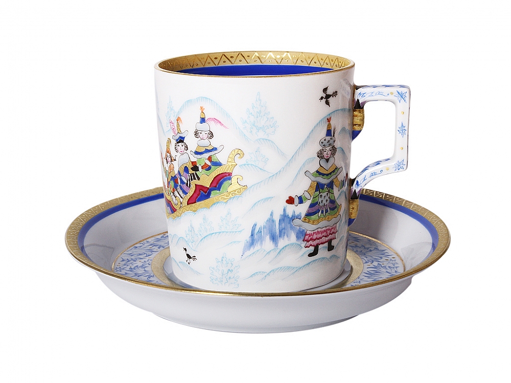 LOMONOSOV PORCELAIN TEA SET WINTER FUN 4/10