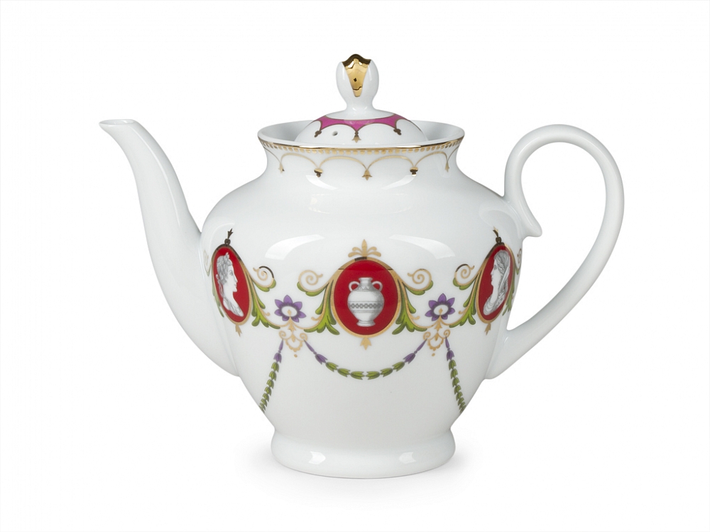 LOMONOSOV PORCELAIN TEA SET SPRING CAMEO 14 ITEMS