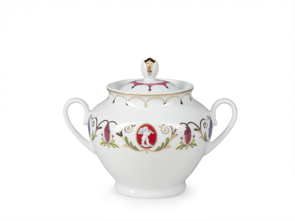 LOMONOSOV PORCELAIN TEA SET SPRING CAMEO 14 ITEMS