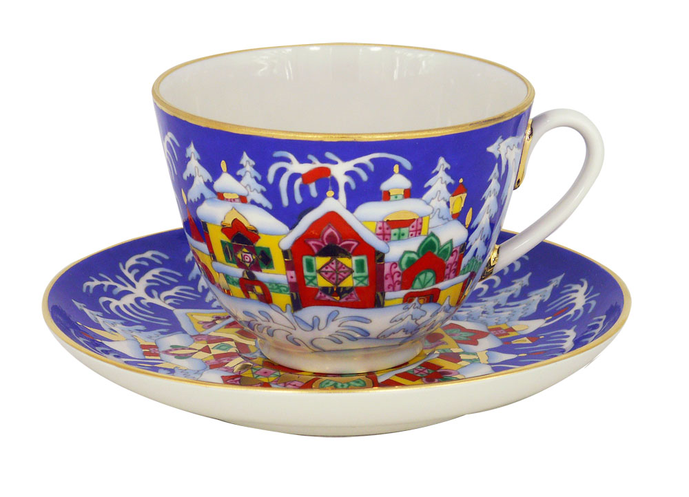 LOMONOSOV PORCELAIN TEA SET WINTER FAIRYTALE 6/20