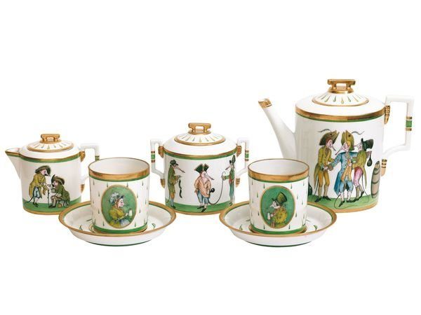 LOMONOSOV IMPERIAL PORCELAIN TEA SET BABY RATS THIEVES 6/15