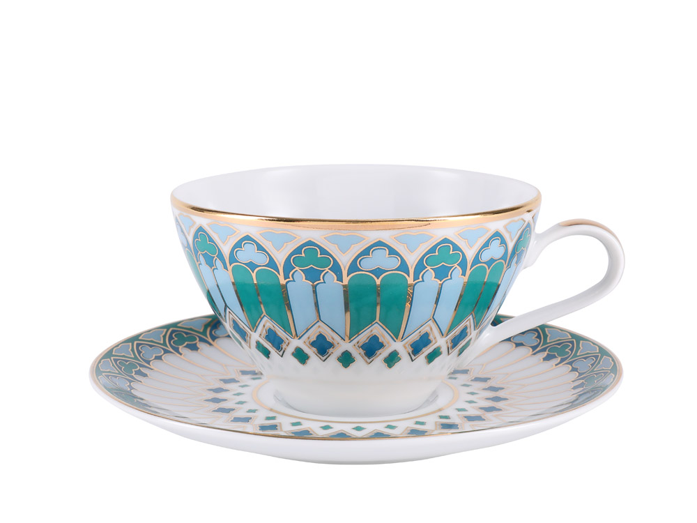 LOMONOSOV PORCELAIN TEA SET SERVICE GRACE GOTHIC 14 ITEMS