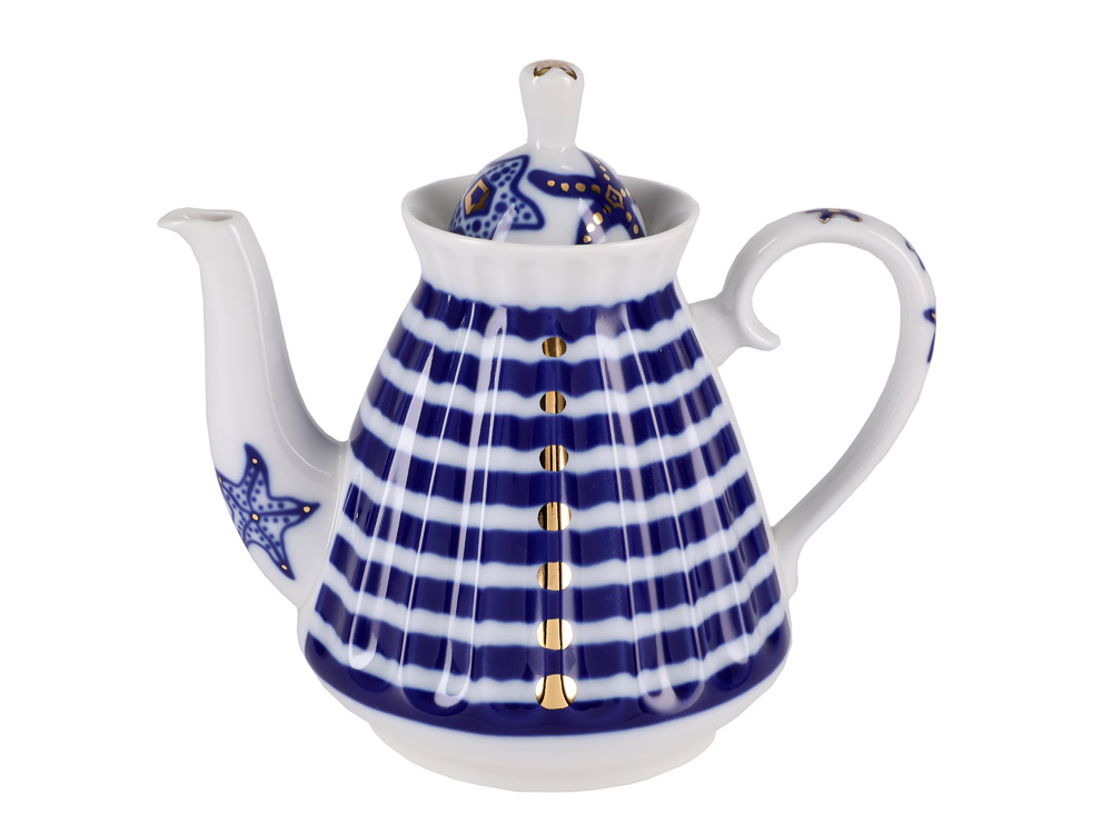 LOMONOSOV PORCELAIN TEA SET SEA STARFISH 6/14