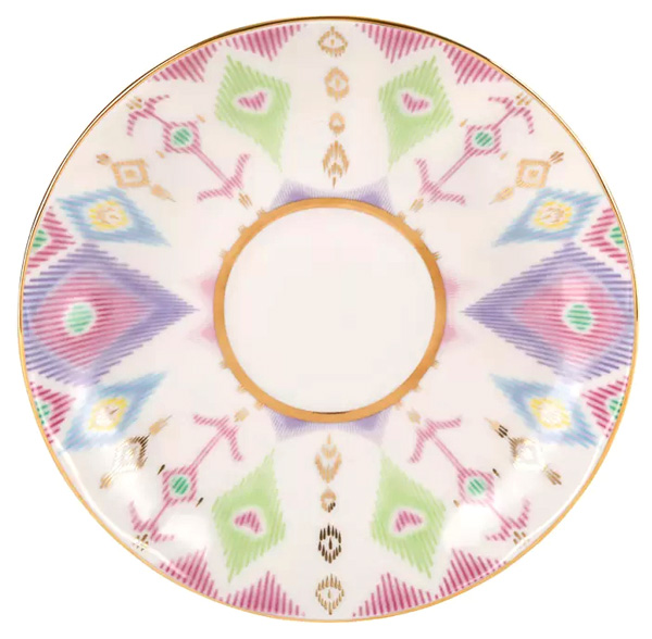 LOMONOSOV PORCELAIN TEA SET TULIP PEACOCK'S FEATHER 6/14