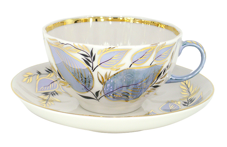 LOMONOSOV PORCELAIN TEA SET TULIP MOONLIGHT 6/20
