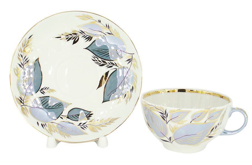 LOMONOSOV PORCELAIN TEA SET TULIP MOONLIGHT 6/20