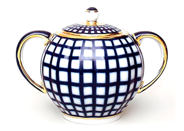 LOMONOSOV PORCELAIN TEA SET TULIP COBALT CELL 6/20