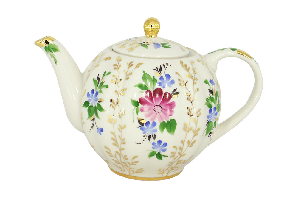 LOMONOSOV PORCELAIN TEA SET TULIP GOLDEN GRASSES 6/14