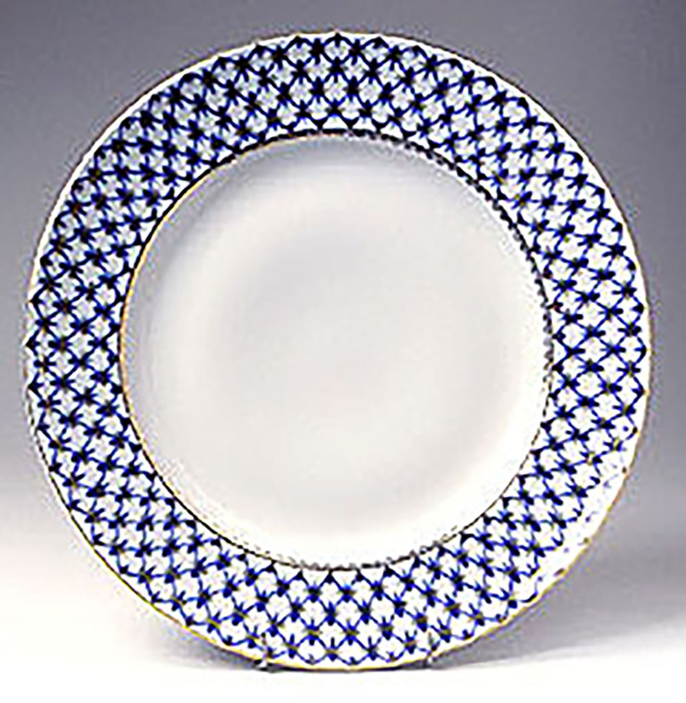 COBALT NET 12-INCH ROUND PLATTER