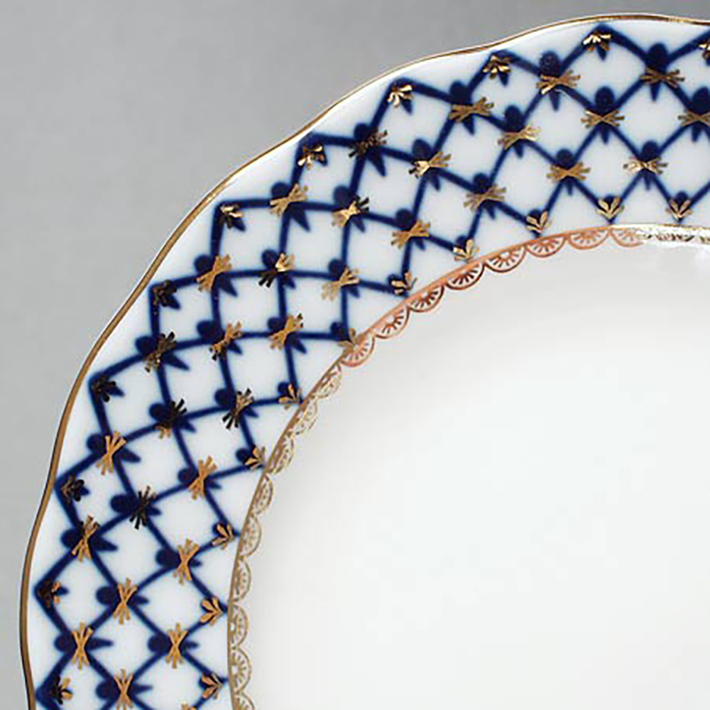 COBALT NET COFFEE CUP & SAUCER 3PC.