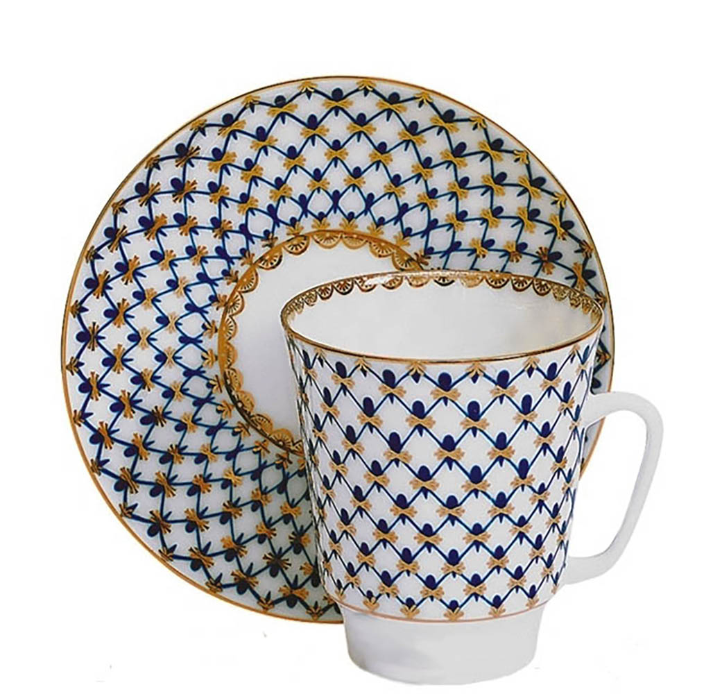 COBALT NET MAY COFFEE CUP & SAUCER