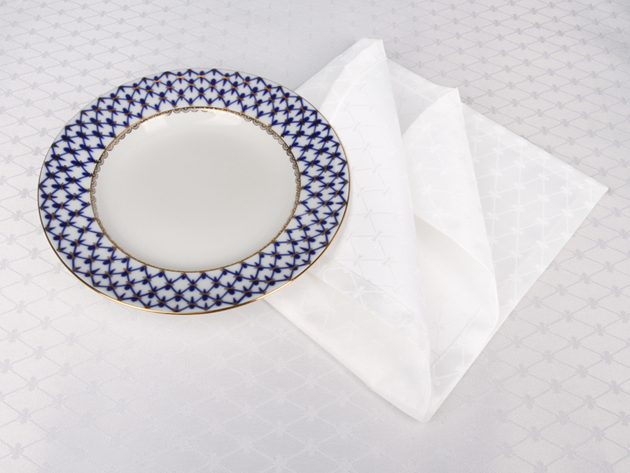 Lomonosov Lomonosov Gift Set 6 Napkins Cobalt Net 17.7x17.7" White