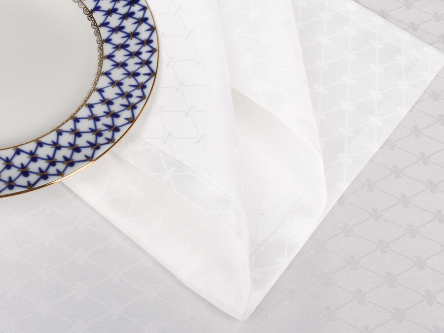 Lomonosov Lomonosov Gift Set 6 Napkins Cobalt Net 17.7x17.7" White