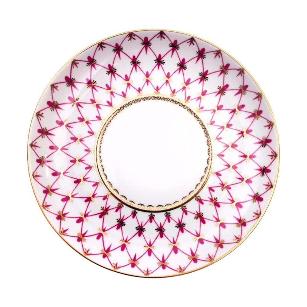 PORCELAIN MUG AND SAUCER LENINGRADSKII RED NET 12.2 FL.OZ/360 ML