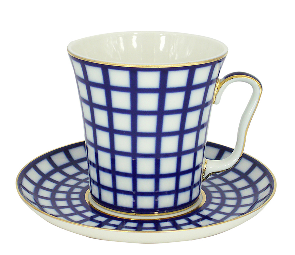 PORCELAIN MUG AND SAUCER LENINGRADSKII COBALT CELL 12.2 FL.OZ/360 ML