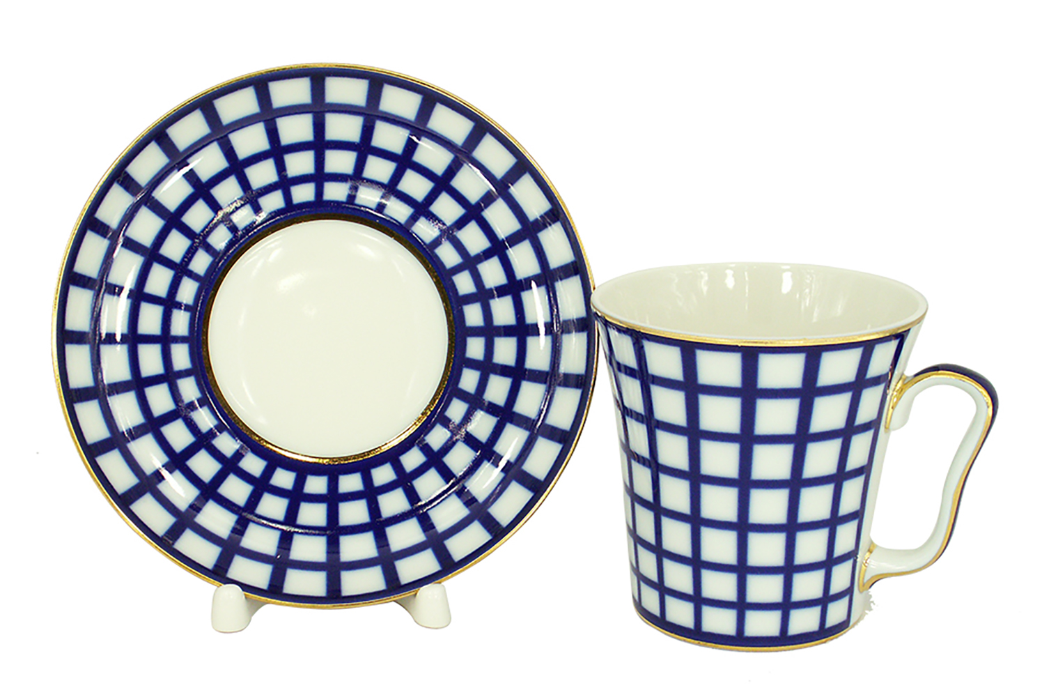 PORCELAIN MUG AND SAUCER LENINGRADSKII COBALT CELL 12.2 FL.OZ/360 ML