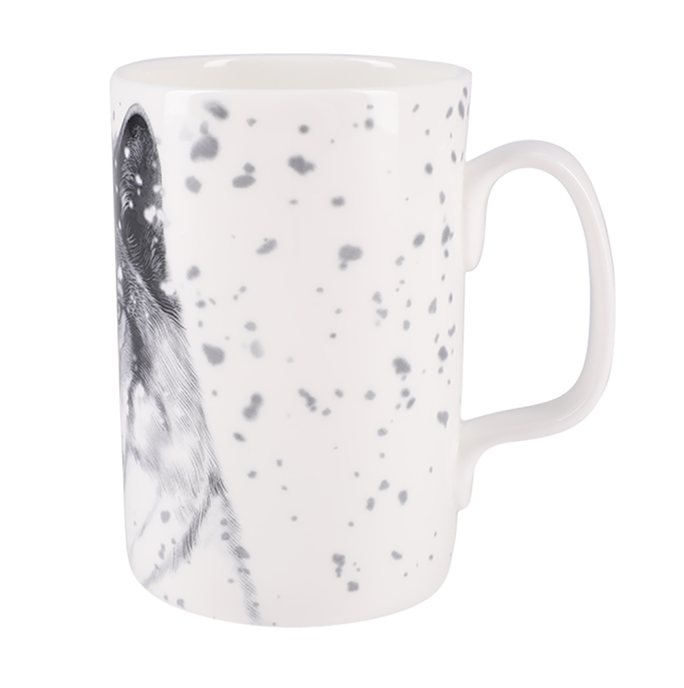 LOMONOSOV PORCELAIN MUG AND SAUCER TOTEM WOLF 13.2 FL.OZ/390 ML