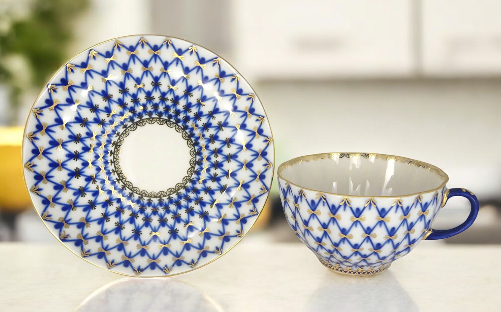 CUP AND SAUCER COBALT NET