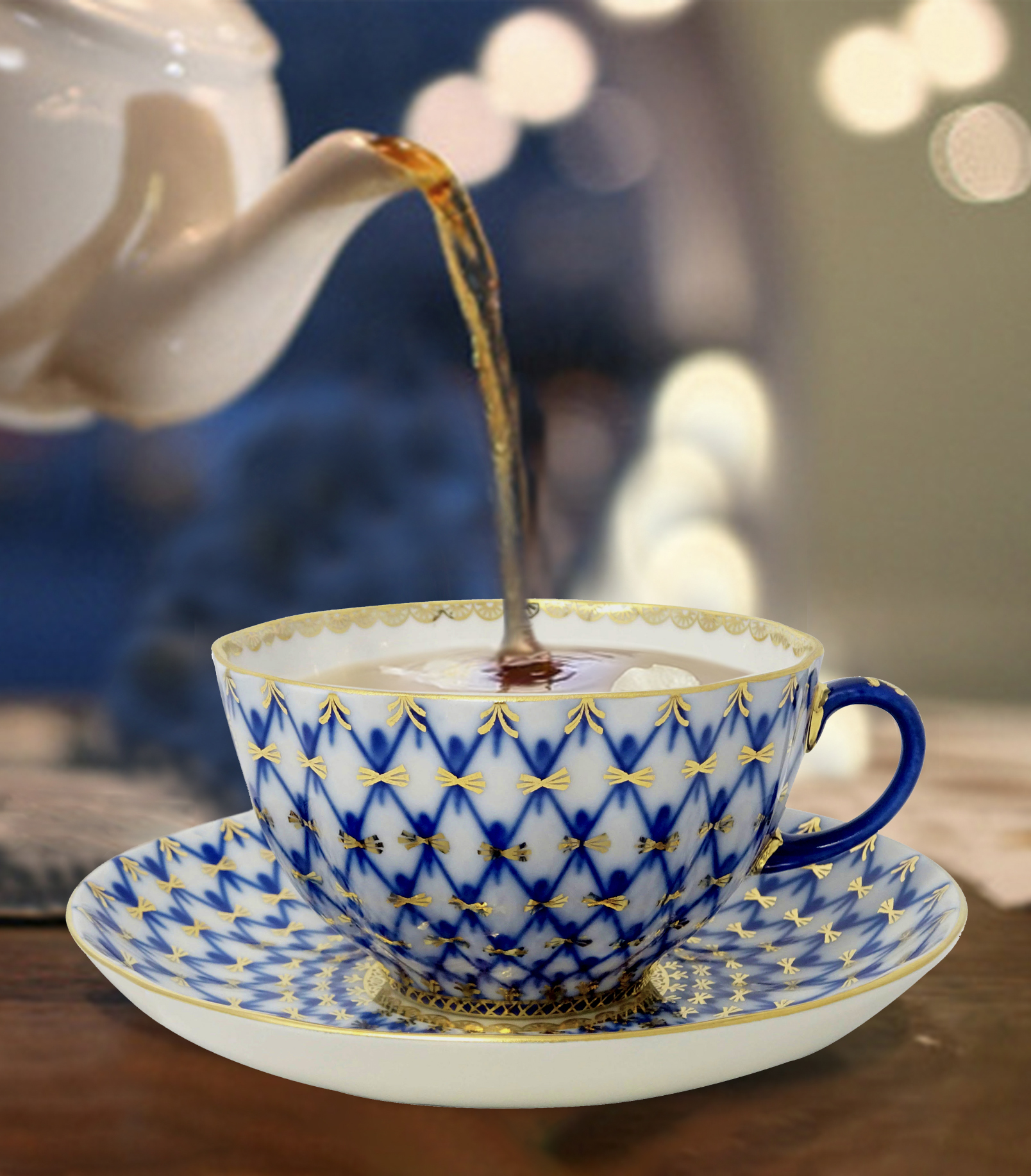 CUP AND SAUCER COBALT NET