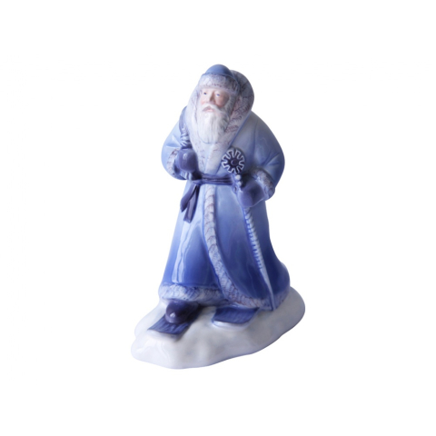 Lomonosov Porcelain Christmas New Year Figurine Blue Father Frost Santa Claus